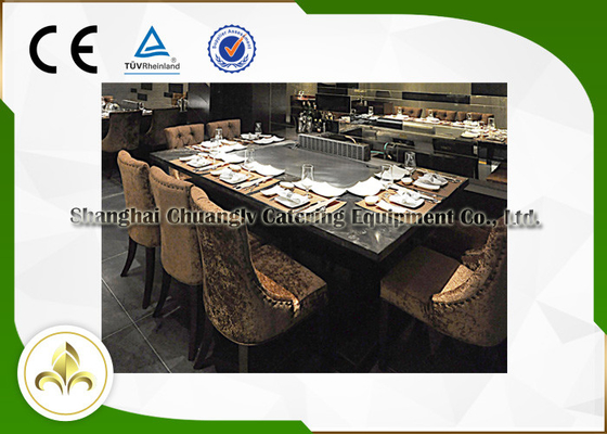 Beli 7 Kursi Induksi Listrik Meja Panggangan Teppanyaki Konfigurasi Dasar Sertifikasi ISO9001 CE online manufacture