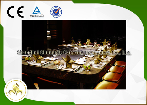 Beli 10 Kursi Rectangle Electric / Induction Teppanyaki Grill Table Dengan Ventilasi / Precipitator online manufacture