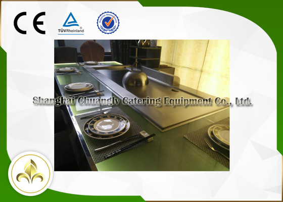 Beli Kaca Lampu Hijau Teppanyaki Hibachi Grill, Rangka Baja Gas Flat Top Grill pembuatan online