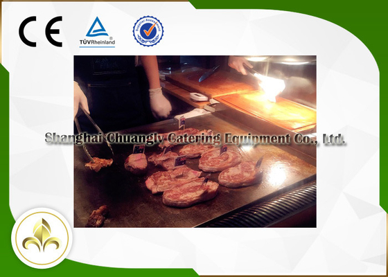 Beli Kustom 1.1M S/S Mobile Teppanyaki Grill Untuk Daging Kambing Ayam Ikan Kerang online manufacture