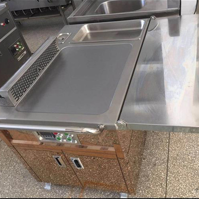 Beli Peralatan Restoran Komersial Gas/induksi Electric Griddles Grill Mobile Teppanyaki Table online manufacture