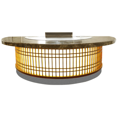 Beli Custom Semicircle Tembaga 7 Kursi Teppanyaki Grills dengan Perabot Mewah online manufacture