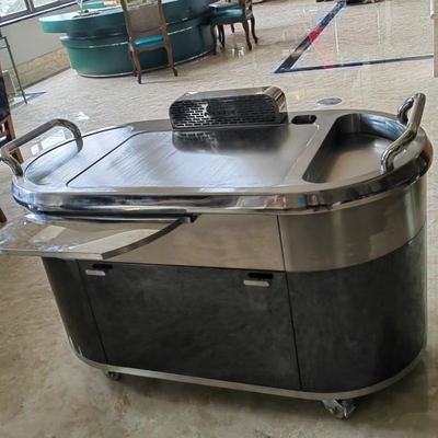 Beli Meja Panggangan Teppanyaki Gas Mobile Meja Panggangan Hibachi Stainless Steel online manufacture