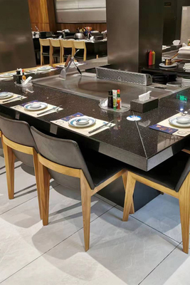 Beli 7 Kursi Pemanas Induksi Listrik Teppanyaki Meja Panggangan Stainless Steel dan Baja Paduan online manufacture
