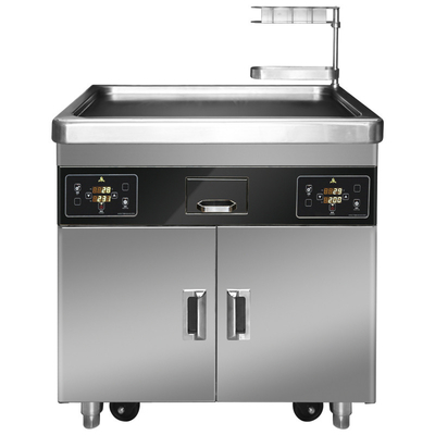 Beli Dapur Komersial Meja Pemanggang Teppanyaki Seluler Multifungsi dengan Tungku Ganda online manufacture