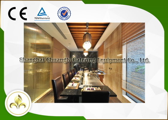 Beli LPG / Butana Rectangle Shape Nine Seats Teppanyaki Grill Table pembuatan online