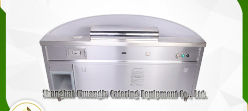 Beli Pemanasan Gas Stainless Steel Bawah Restoran yang Melelahkan Hibachi Grill Table Bentuk Setengah Lingkaran online manufacture