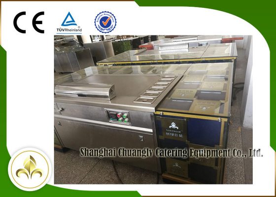 Beli 10 Kursi Rectangle Atas atau Bawah Exhaustion Japanese Teppanyaki Grill Table online manufacture