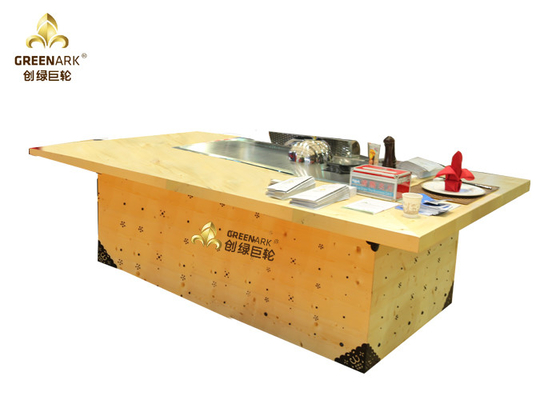 Beli Pemanasan Induksi Warna Emas Rectangle Teppanyaki Grill Table Panjang 2400mm pembuatan online