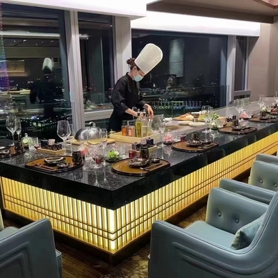 Beli Meja Panggangan Teppanyaki Baja Tahan Karat 2400x850x800mm 8000W pembuatan online