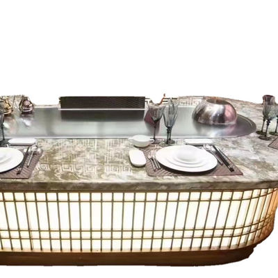 Beli Commercial Teppanyaki Grill with German 304 Stainless Steel and 20 mm Heating Plate in 2200*850*800 mm Size pembuatan online