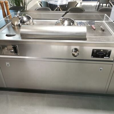 Beli Komersial Hibachi Jepang Grill 8 Orang Meja Teppanyaki Griddle untuk Restoran pembuatan online