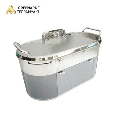 Beli Perlengkapan dapur komersial Mobil Outdoor Downndraft Gas Teppanyaki Grill Table pembuatan online