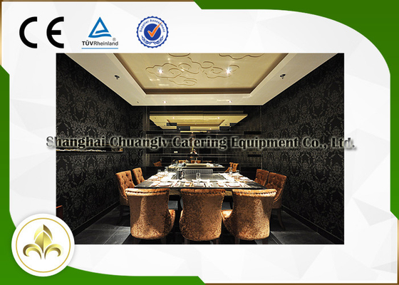 Meja Panggangan Teppanyaki Stainless Steel 304, Panggangan Restoran Jepang Di Meja