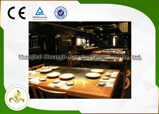 Meja Panggangan Teppanyaki Jepang Profesional 7 Kapasitas Kursi Untuk Kerang / Sayuran