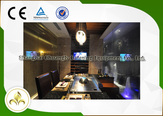 Electrostatic Precipitator Teppanyaki Piring Memasak Restoran Hibachi Grill Table