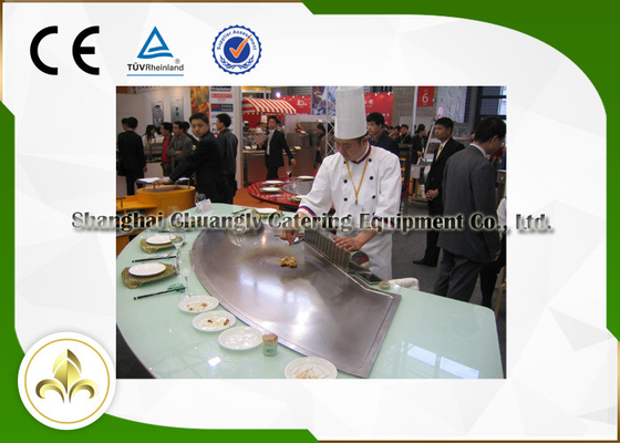 Beef Mutton Gas Teppanyaki Grill, Pelat Wajan Komersial Untuk Gas BBQ