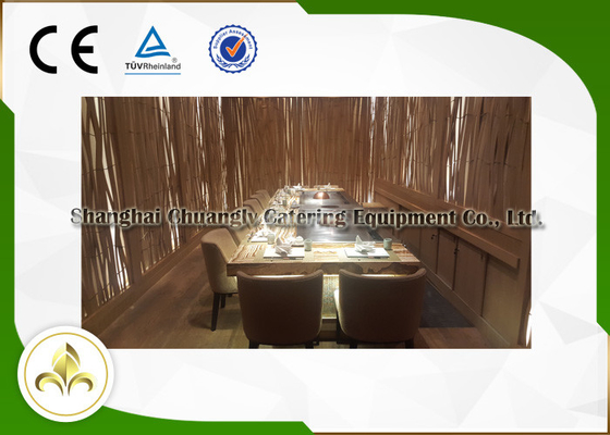 Kompor Teppanyaki Grill Luar Ruangan Profesional Efisiensi Tinggi Dengan Kompor Ganda