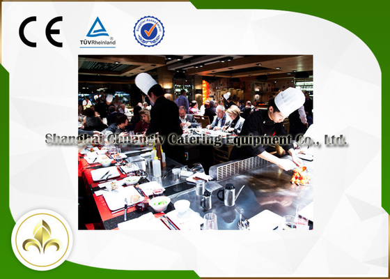 Rectangle Outdoor Hibachi Grill Table Lebih dari 21 Kursi Sertifikasi ISO9001 CE