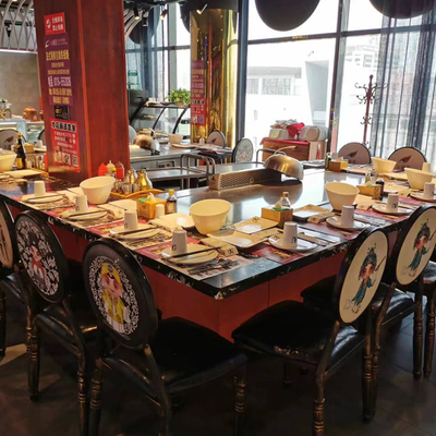 7 - 10 Kursi persegi panjang Teppanyaki Grill Meja Umur panjang
