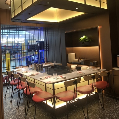 Mesin Pemanggang Barbekyu Stainless Steel Mewah Meja Panggangan Teppanyaki
