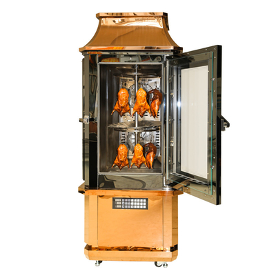 S/S Electric Duck Chicken Rotisserie Grill Machine Vertikal Dengan Pintu Kaca