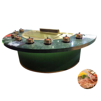 Dekorasi yang disesuaikan Furnitur Restoran Hibachi Grill Permukaan memasak datar