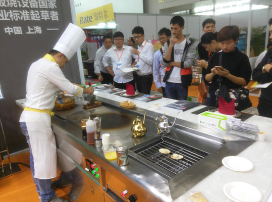 Meja Panggangan Teppanyaki Combi Multifungsi dengan Kompor Sup dan Panggangan Barbekyu