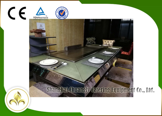 9 Kursi Pemanas Listrik Pasokan Udara Depan Teppanyaki Table Grill, Teppanyaki Grill Dalam Ruangan
