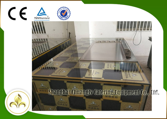 7 Seats Rectangle Shape Japanese Teppanyaki Grill Table Electromagnatic or Induction Heating