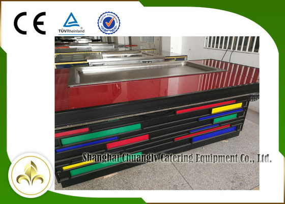S/S Electric Indoor Teppanyaki Grill 8 Kursi Rectangle Fume Upper Exhaust