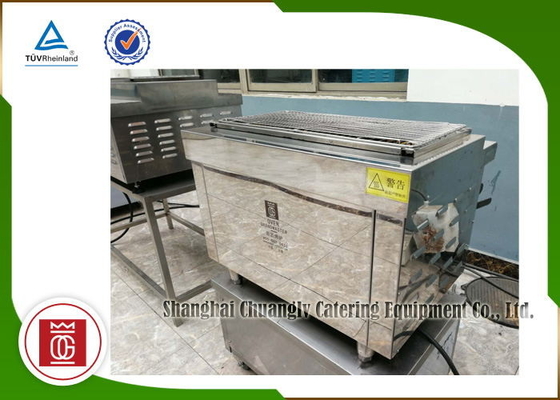 Meja Pemanggang Barbekyu Komersial Stainless Steel Listrik Dengan Kabinet