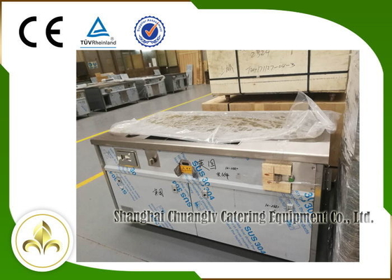 Gas Alam Teppanyaki Grill Table Rectangle Fume Down Knalpot Stainless Steel CSA