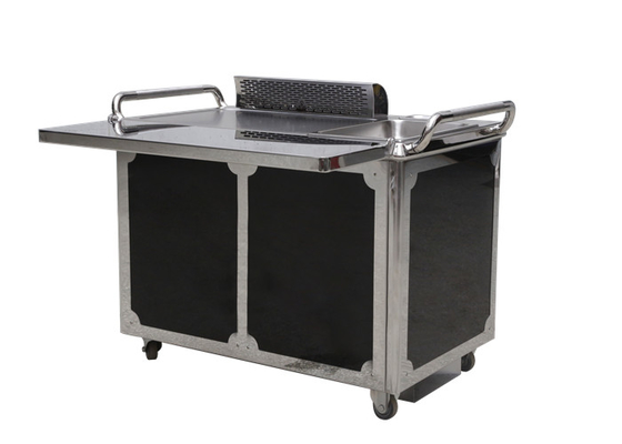 GREENARK Black Mobile Teppanyaki Grill Table - Pemanasan dengan elemen listrik