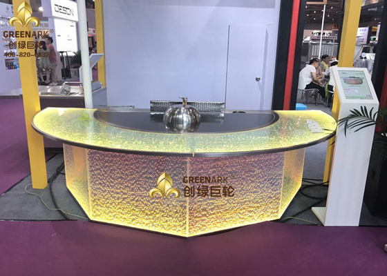 Panggangan Meja Teppanyaki Semi-Lingkaran Induksi Komersial Dengan Sistem Pemurnian