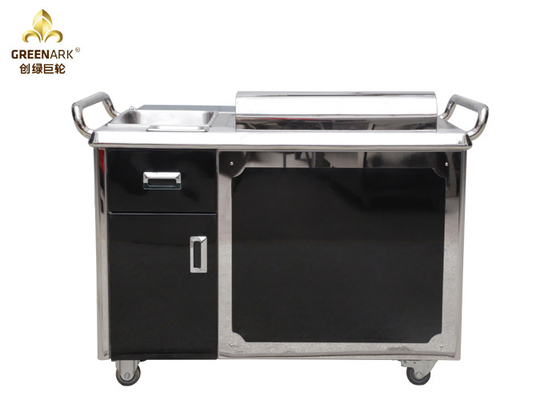Peralatan Memasak Panggangan Teppanyaki Hitam Jepang 1200mm / Piring Teppanyaki Listrik Restoran