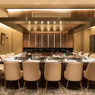 Meja Grill Teppanyaki dari Baja Berkualitas Tinggi 1200x850x800mm 8kW 380V