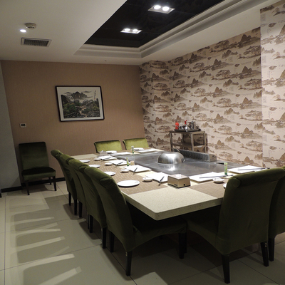 Meja Panggangan Teppanyaki Komersial Baja Paduan 20mm 8000W