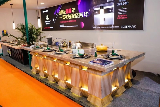 Stainless Steel Barbekyu Teppanyaki Meja Panggangan Pemanas Induksi