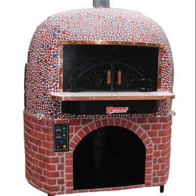 Ubin Keramik Bulat Italia Pizza Oven Lava Batu Kayu Api