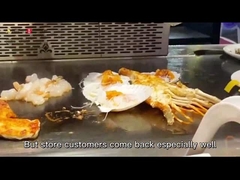 Restoran 380V Meja Panggangan Teppanyaki Baja Satinless